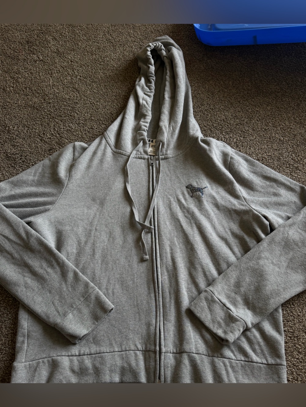 PINK Victoria's Secret Light Gray Zip-Up Hoodie